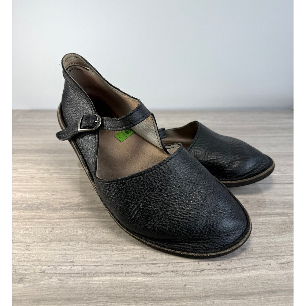 Softstar Merry Jane Flats Black Leather Barefoot Minimalist Boho Shoes 8